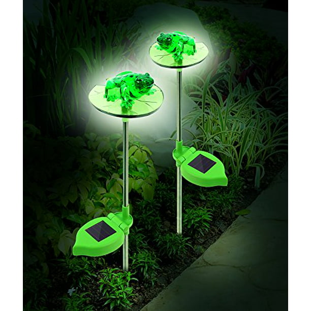 Solar Powered Frog with Book and Coffee Outdoor LED Garden Light Decor 